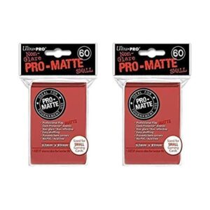 120 Ultra Pro Rojo Pequeñas ProMatte Cubierta Protectores_1