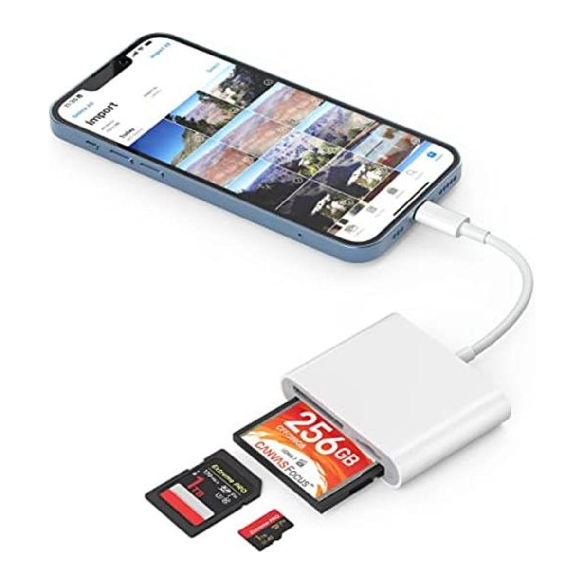 Lector de tarjetas SD CF para iPhone iPad adaptador