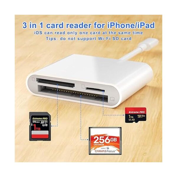 Lector de tarjetas SD CF para iPhone iPad adaptador_2