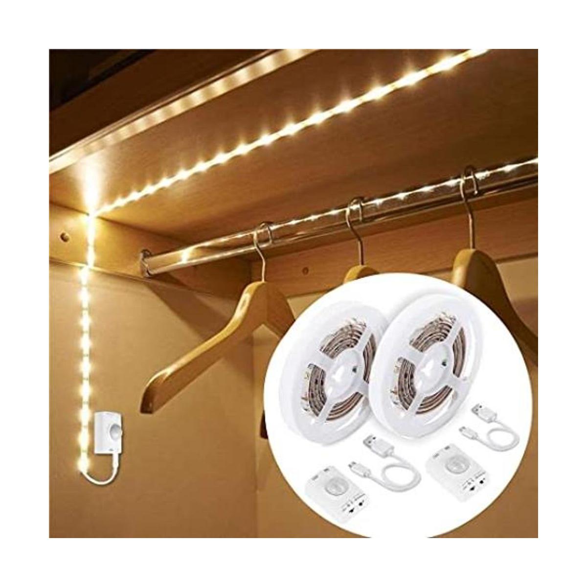 Paquete de 2 tiras de luces LED con sensor de movimiento