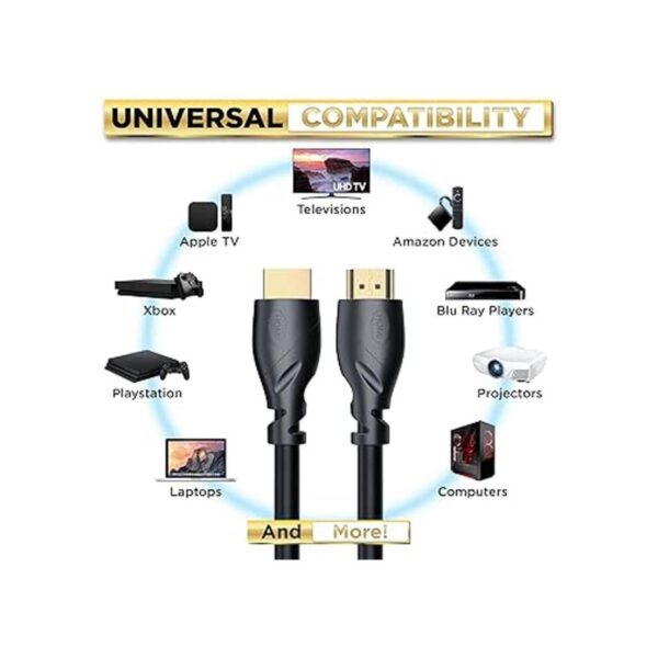 PowerBear Cable HDMI 4K de 15 pies Conectores de alta_4