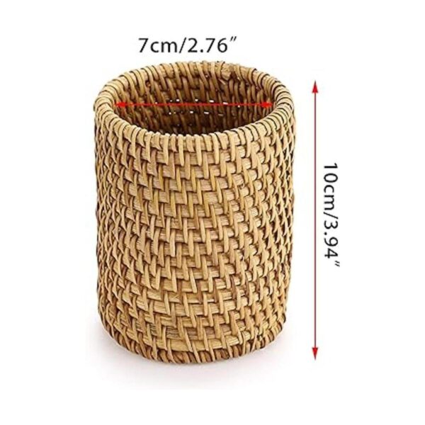 BTSKY Vaso de ratán soportes para lápices de escritorio
