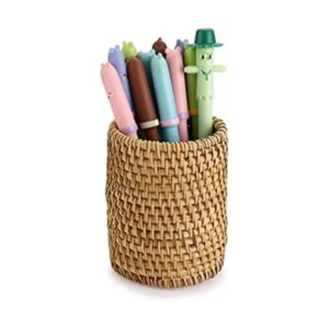 BTSKY Vaso de ratán soportes para lápices de escritorio