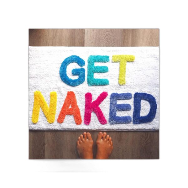 Alfombra de baño Get Naked con diseño de arco iris_1