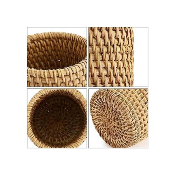 BTSKY Vaso de ratán soportes para lápices de escritorio