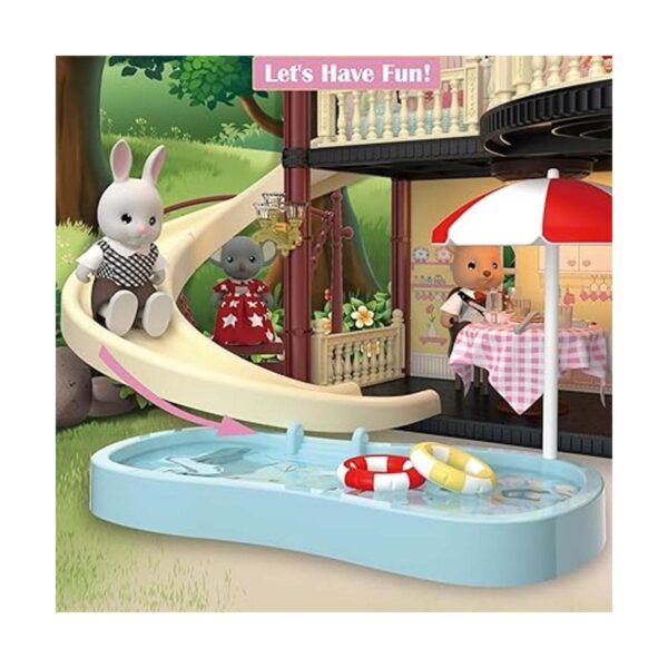 MITCIEN Kit de casa de muñecas para niñas con piscina y_5