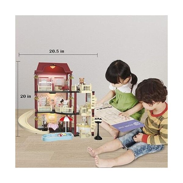MITCIEN Kit de casa de muñecas para niñas con piscina y_6