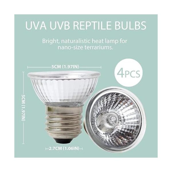 LUCKY HERP Paquete de 4 bombillas UVA UVB para reptiles de_2