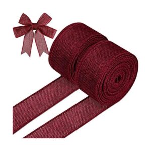Shappy 2 rollos de cinta de arpillera burdeos rojo vino