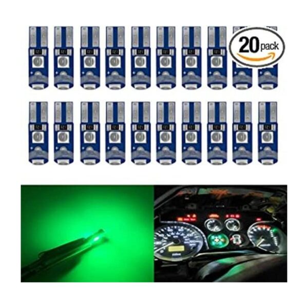 BlyilyB Paquete de 20 bombillas LED de cuña verde T5 74 73_1