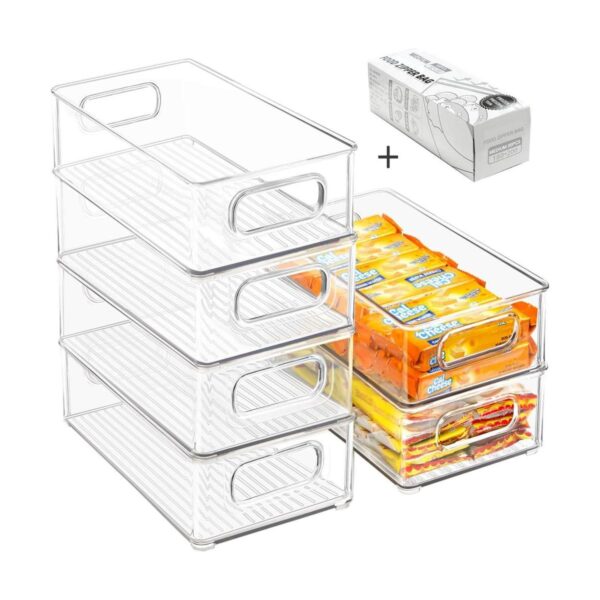 Contenedores organizadores apilables para refrigerador