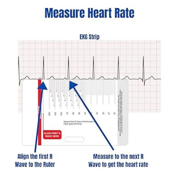 EKG Juego de 6 tarjetas de telemetría ECG con regla de_3