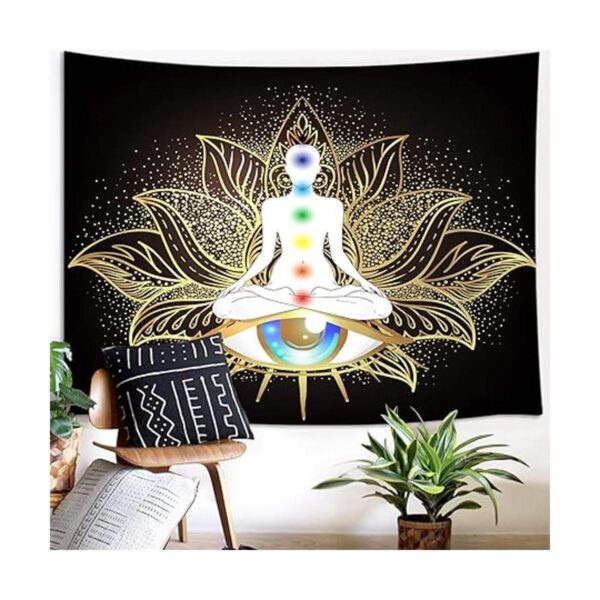 Tapiz de siete chakras ojos de mandala yoga meditación_2