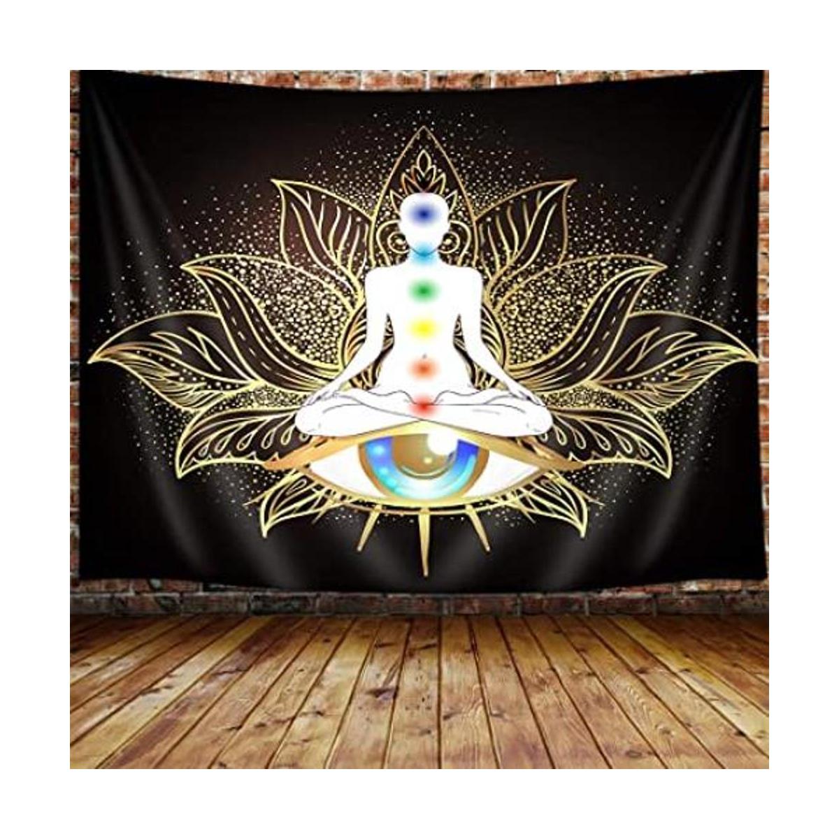 Tapiz de siete chakras ojos de mandala yoga meditación