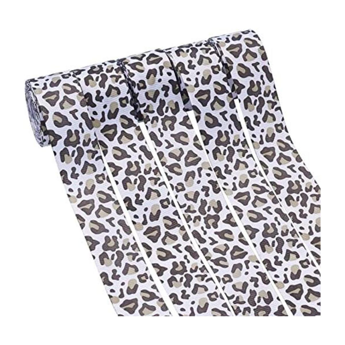 Craftdady Cinta de grogrén estampada de leopardo de 25