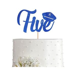 Decoración para tarta de cumpleaños con purpurina azul_1
