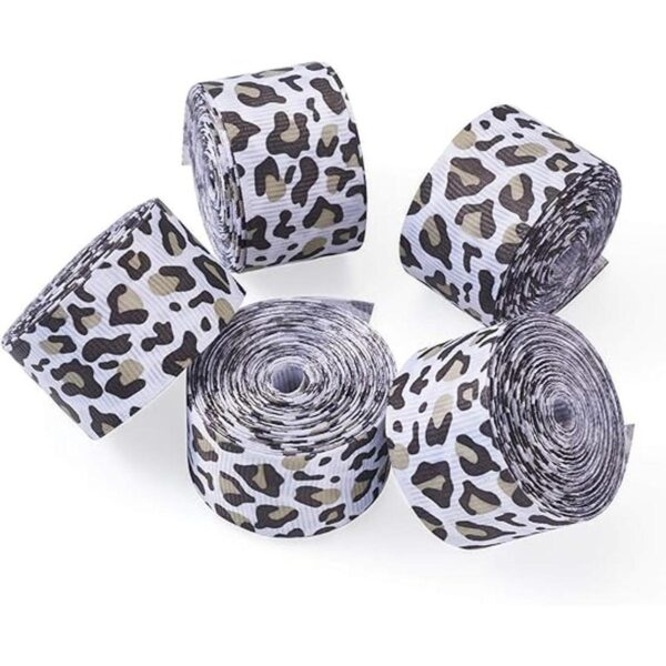 Craftdady Cinta de grogrén estampada de leopardo de 25_3