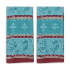 Kokopelli Embossed Jacquard Paños de cocina Set de 2_1