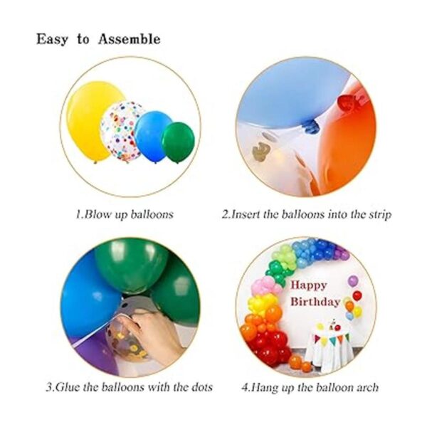 RUBFAC Kit de arco de guirnalda de globos de arco iris_4
