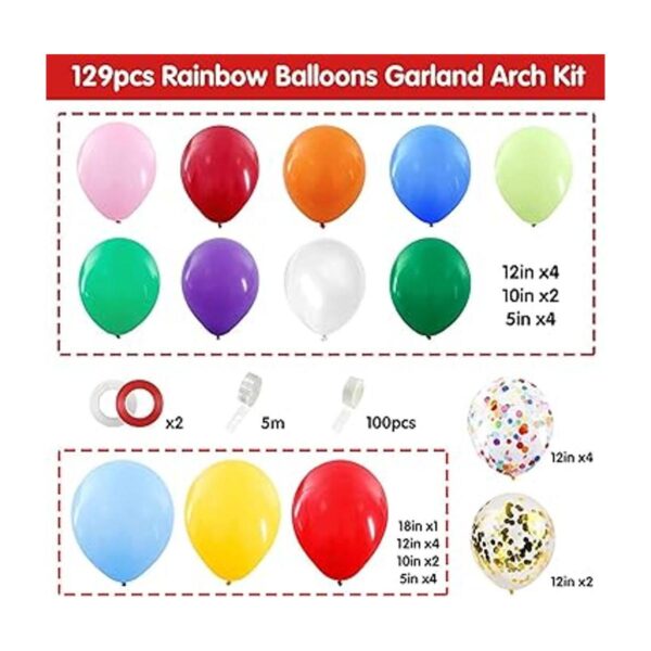 RUBFAC Kit de arco de guirnalda de globos de arco iris_2