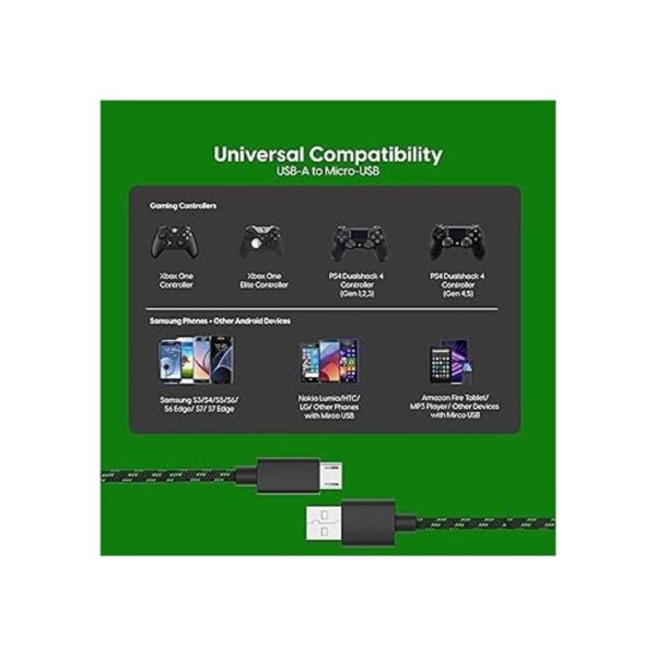 TALK WORKS Controller Charger Cord for Xbox One 2 Pack 10_4