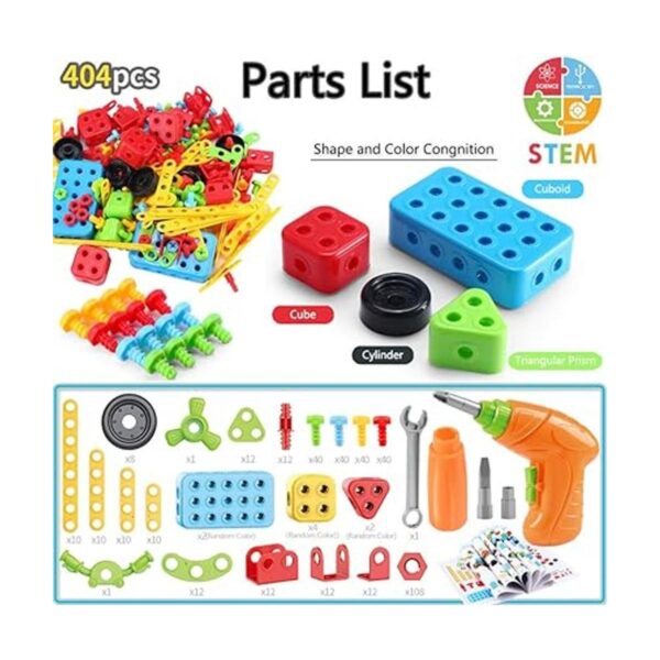 Juguetes de construcción 404 Piezas STEM Juguetes Kit_2