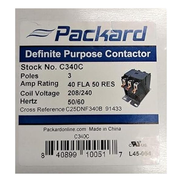 Packard C340C Contactor de 3 polos 40 amperios 208240_3
