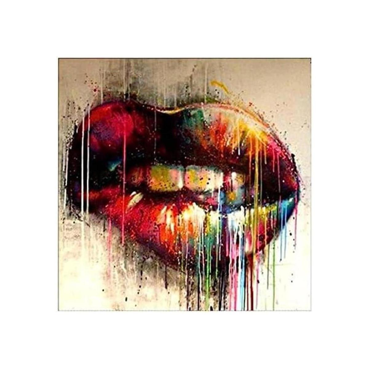 Pintura de diamante 5D DIY con adornos de labios sexys por