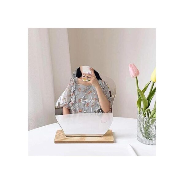 Espejo de maquillaje acrílico para escritorio con soporte