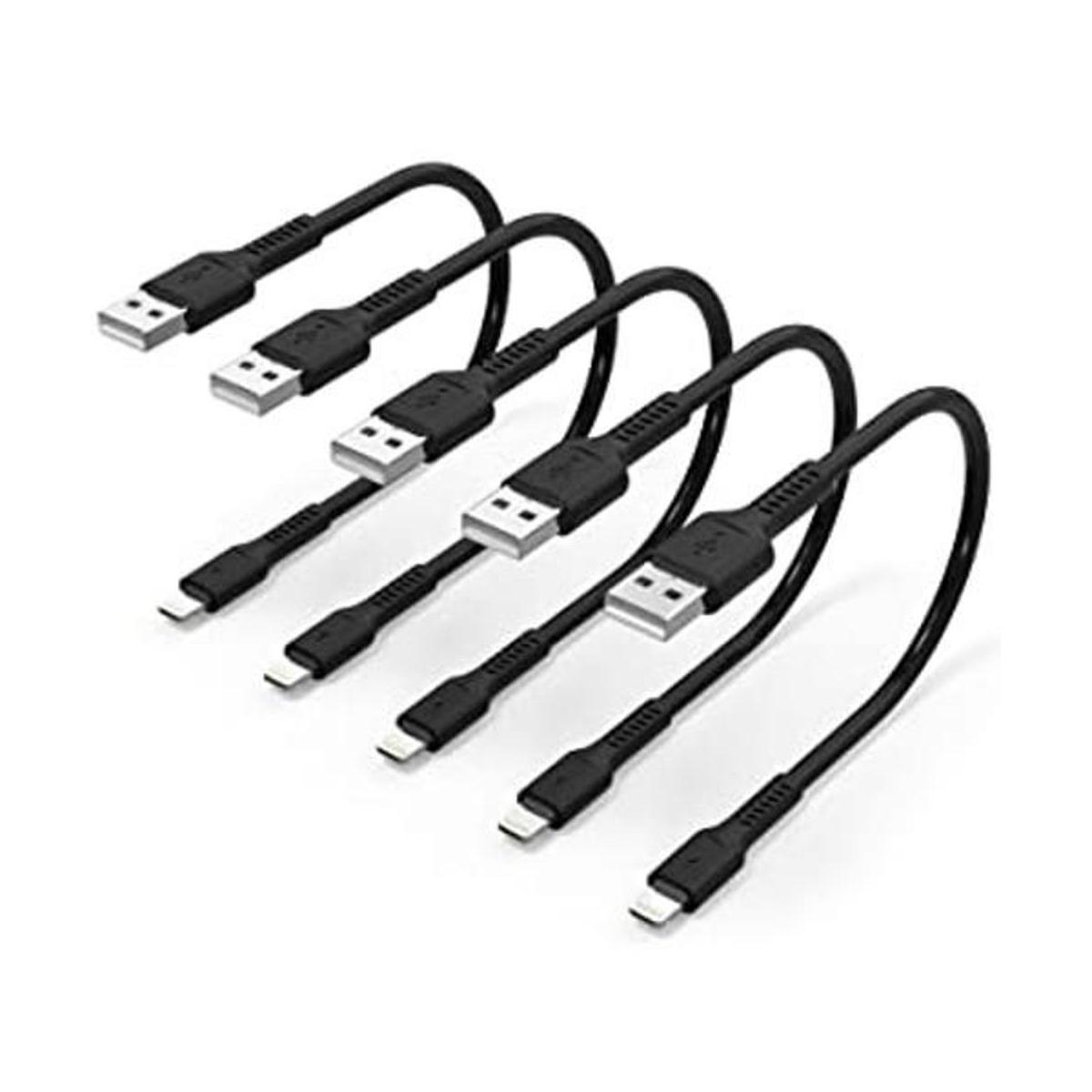 1ft iPhone Charge Cable Short 5Pack USB to Lightning Cord