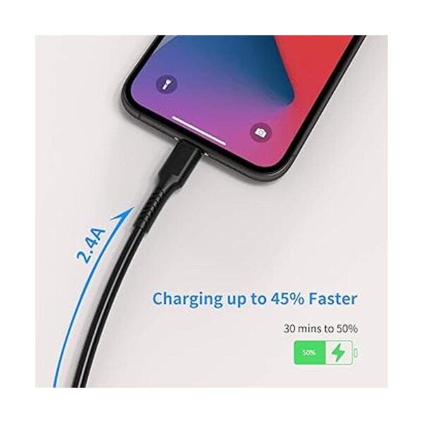 1ft iPhone Charge Cable Short 5Pack USB to Lightning Cord_3