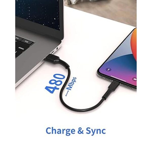 1ft iPhone Charge Cable Short 5Pack USB to Lightning Cord_4