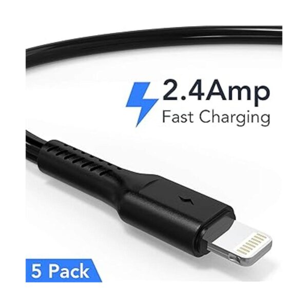 1ft iPhone Charge Cable Short 5Pack USB to Lightning Cord_2