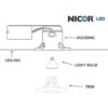 NICOR Lighting 187567 Albarandilla empotrable para ducha