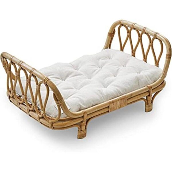 BEBE BASK Cama de muñeca de ratán prémium Cuna de muñeca_1
