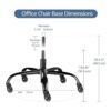 SYTOPIA Base de silla de oficina resistente 352 libras_2