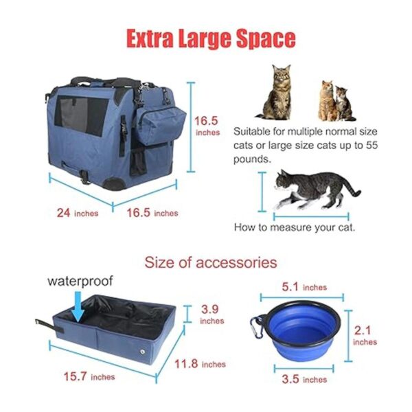 Prutapet Portabicicletas grande para gatos de 24 x 16.5 x_2