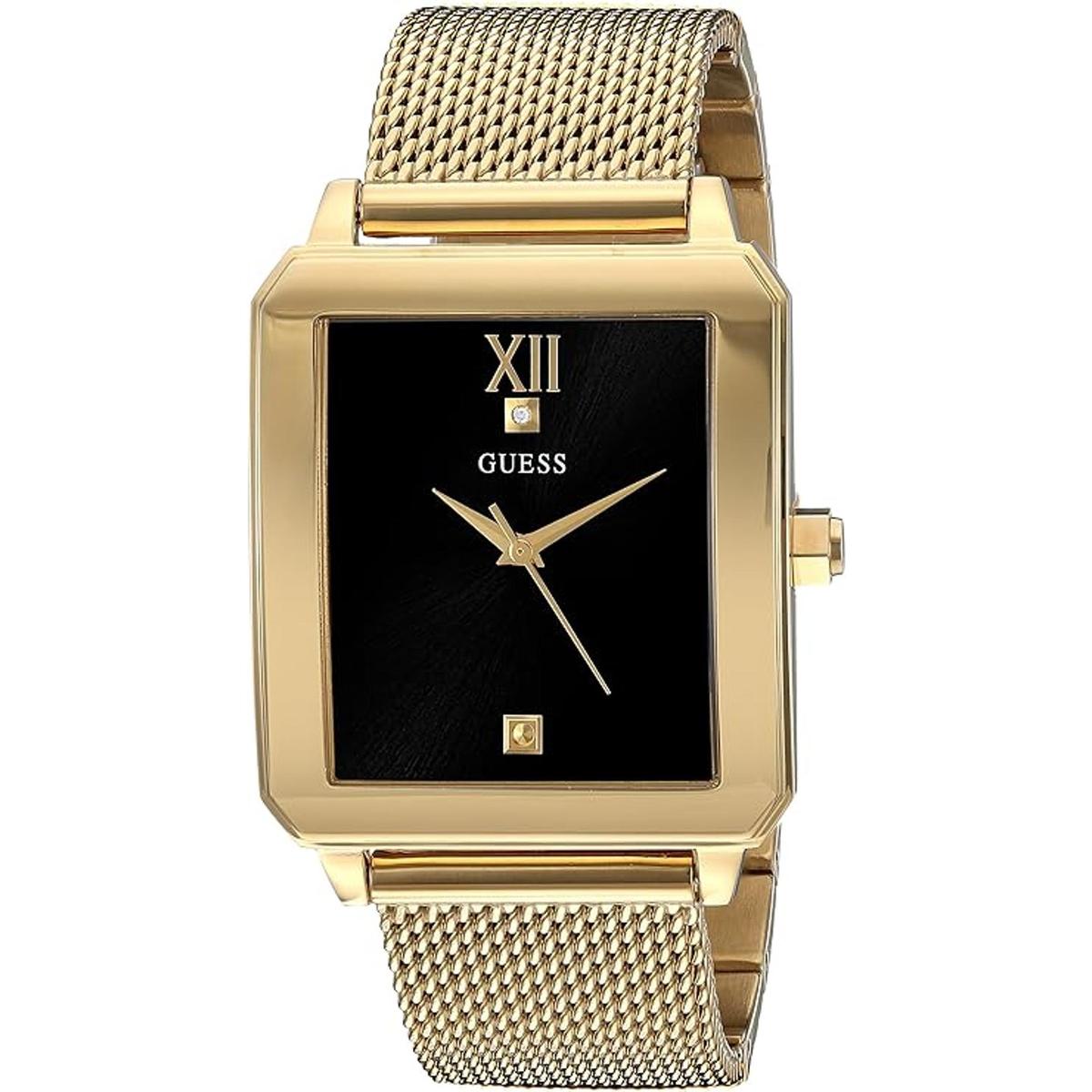 GUESS Reloj rectangular de acero inoxidable de 1.378 in