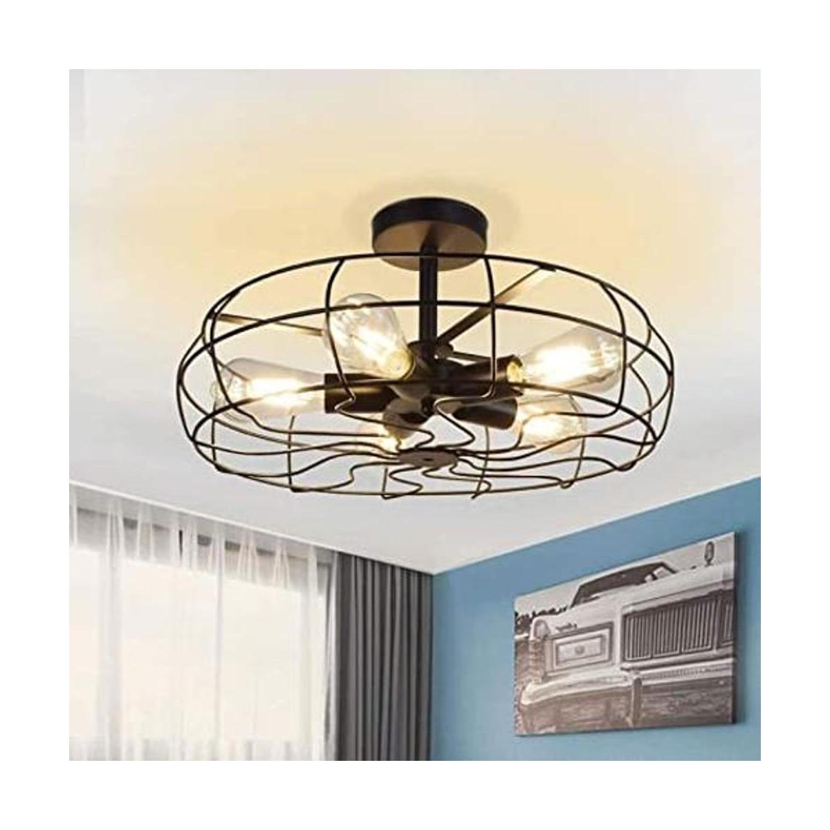 Depuley Lámpara de techo industrial de 5 luces lámpara de