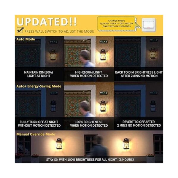 2 Packs Motion Sensor Outdoor Wall Lights Upgrade Dusk to_3
