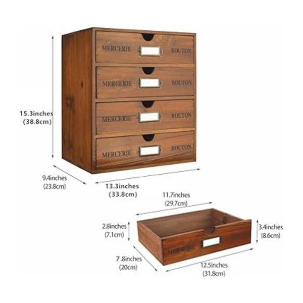PACKGILO Caja de almacenamiento de madera con cajones_3