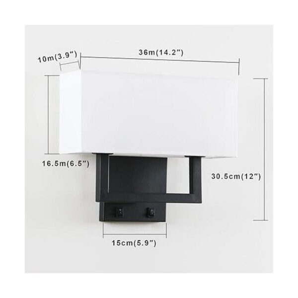 Permo Aplique de pared con acabado negro con persianas_2