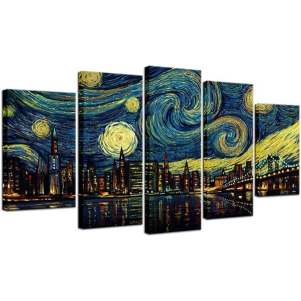 Biuteawal 5 piezas de lona de la ciudad de Nueva York arte_1