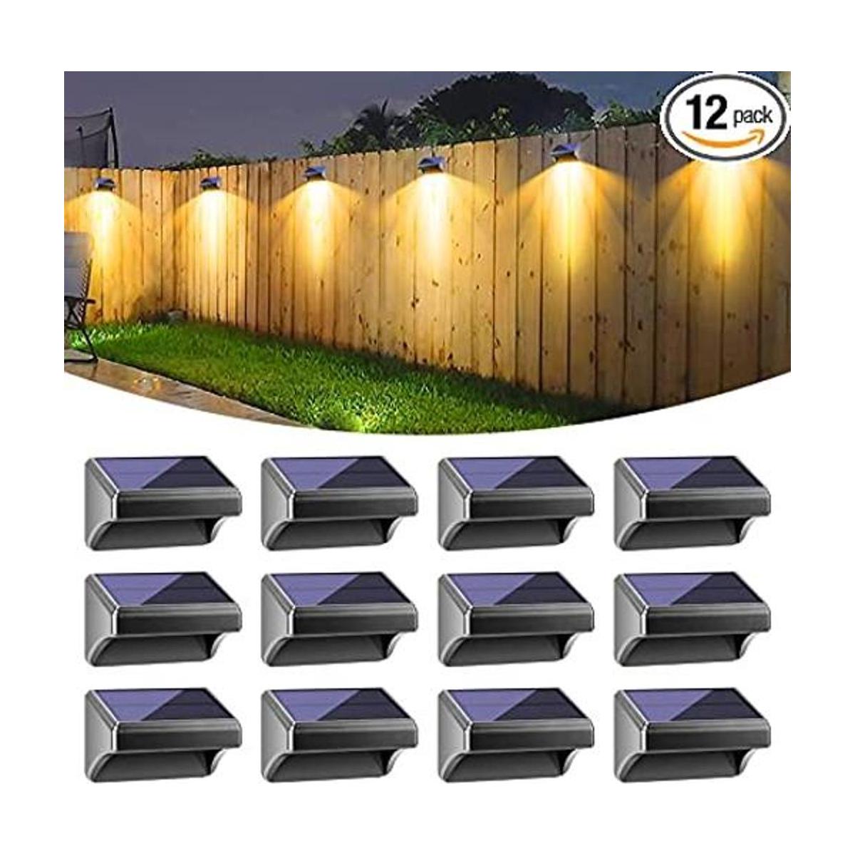 Bridika Luces solares para cerca luces solares para