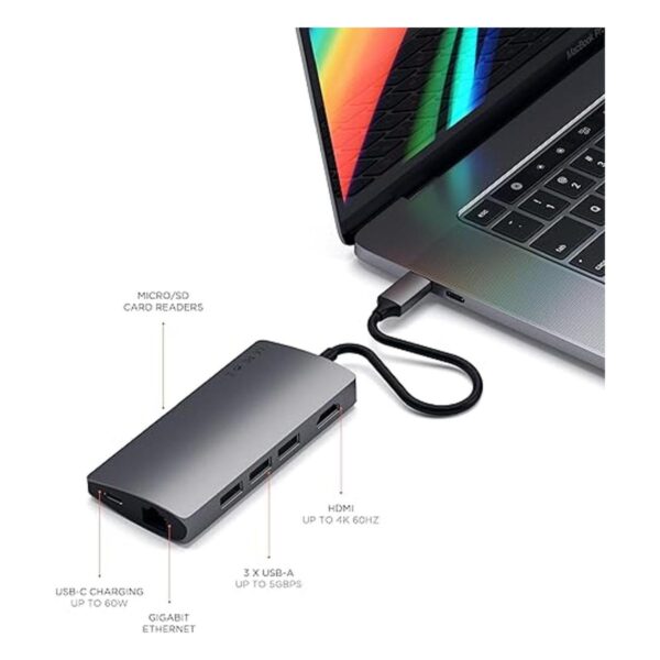 Satechi Adaptador multipuerto de aluminio V2 HDMI 4K 60_5