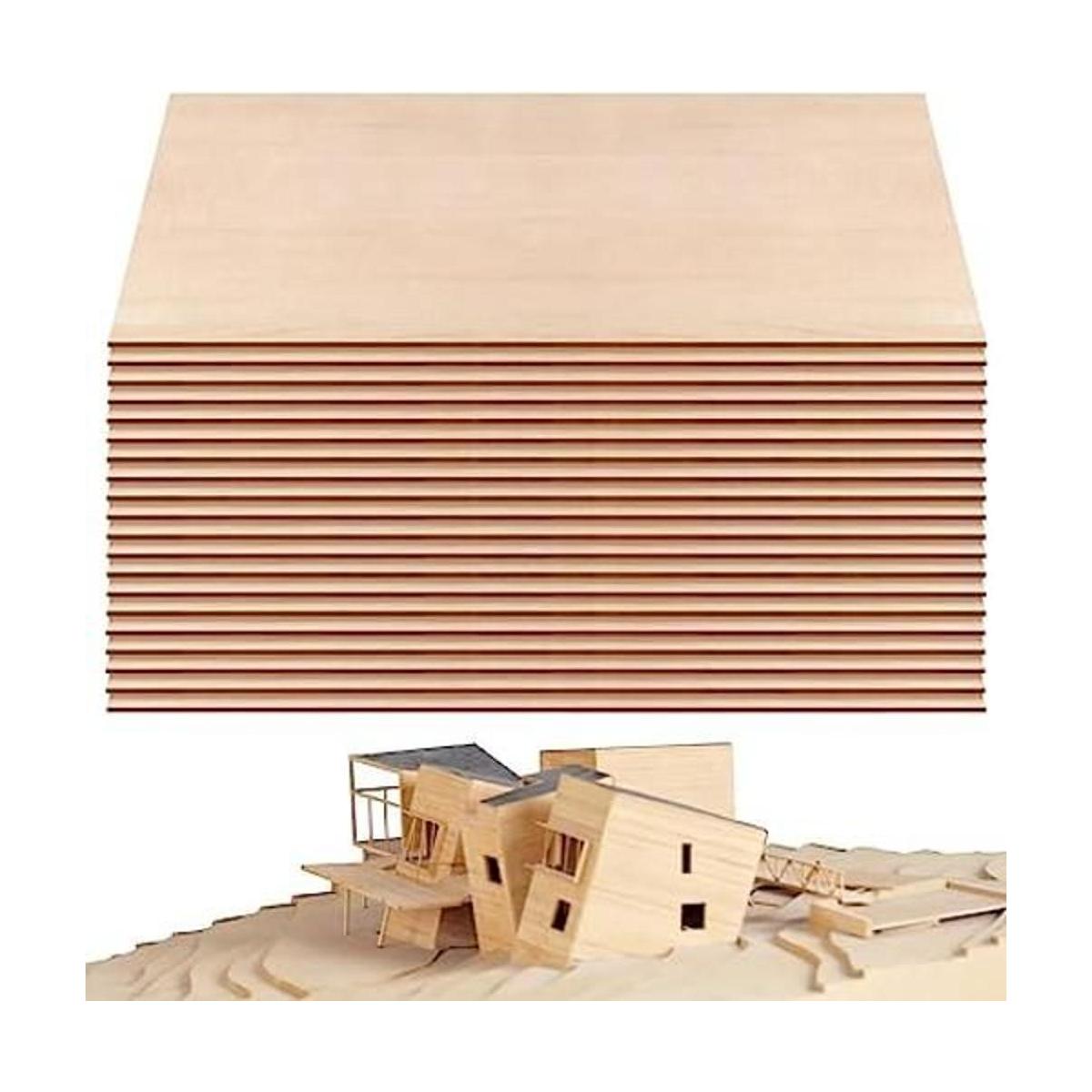 Fabbay 20 hojas de tilo de tilo finas hojas de madera para