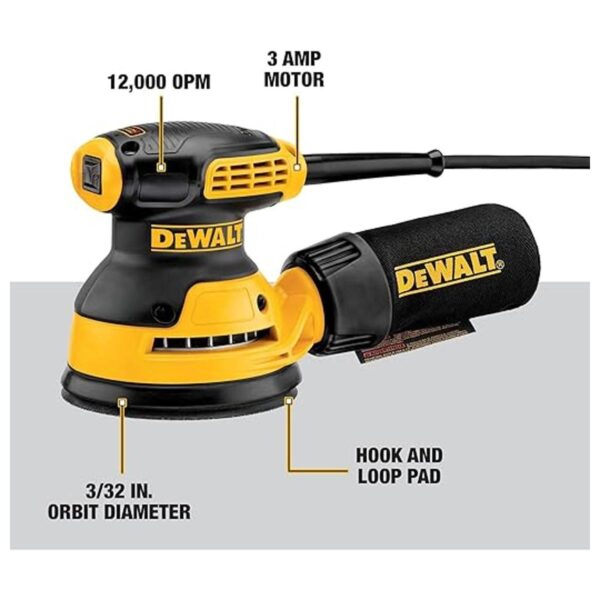 DEWALT Kit de lijadora roto orbital aleatoria DWE6421K 5_3
