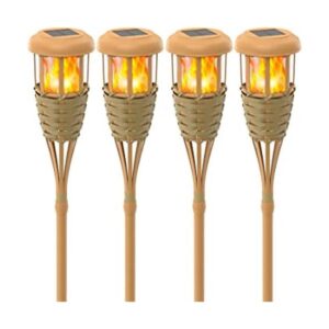 Evelynsun Tiki Linterna solar para exteriores con llama_1