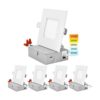 Luxrite Iluminación empotrada LED cuadrada ultra fina de 4_1