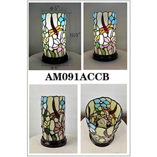 Lámpara decorativa estilo Tiffany de 10 pulgadas de alto_5